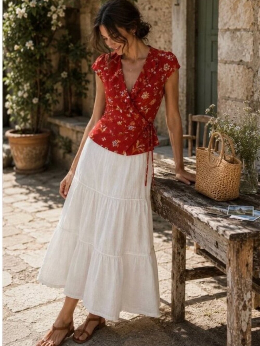 Reformation Clemence Floral Wrap Top 4 NWT
